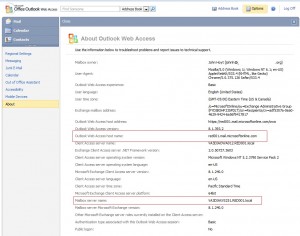 BPOS configuration data from OWA