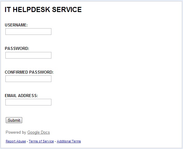 Helpdesk Upgrade Alert Scam - IT HELPDESK SERVICE form example